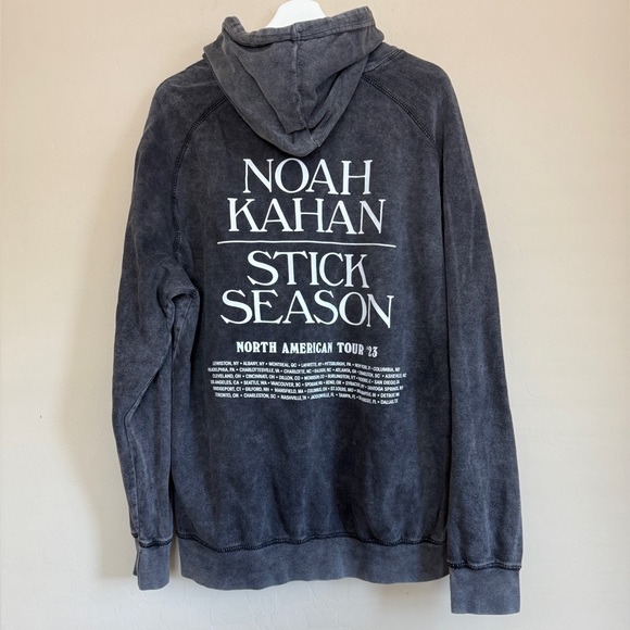Noah Kahan Other - Noah Kahan Stick Season Gray Graphic Tour Hoodie Cotton